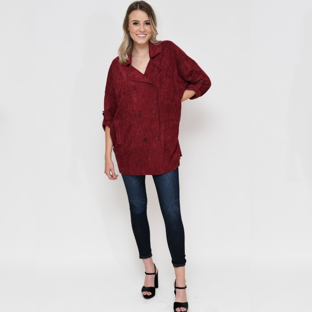 🤩SALE Burgundy Suede Coat